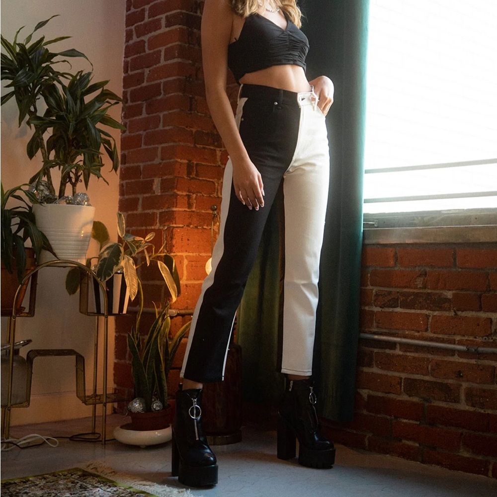 Black & White Mismatched Jean
